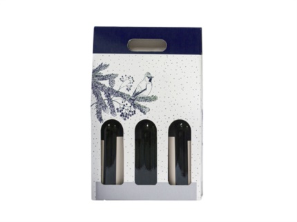 Confezione natale blu da 3 bottiglie 