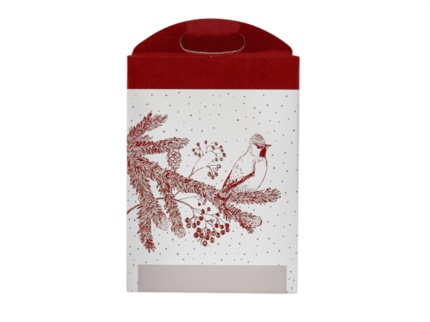 Scatola rossa porta panettone e 1 bottiglia 
