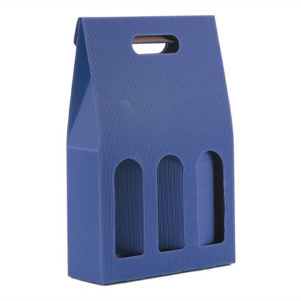 Confezione a sacchetto blu 3 bottiglie 